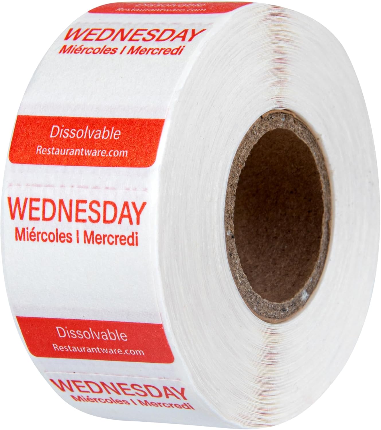 Restaurantware RW Smart 1 Inch x 1 Inch Food Rotation Labels 500 Dissolvable Food Safety Labels - Premium Trilingual Green Paper Day Of The Week Labels For Food Storage Or Prep Friday