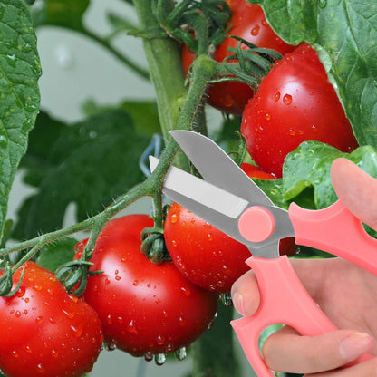 Housolution Flower Scissors, Premium Steel Garden Pruning Shears, Pink