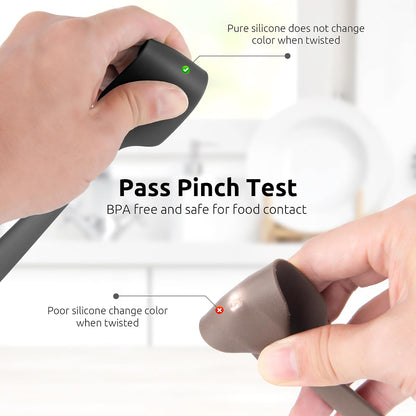 U-Taste Small Mini Silicone Spatula, 9in Rubber Jar Bowl Scraper, Black
