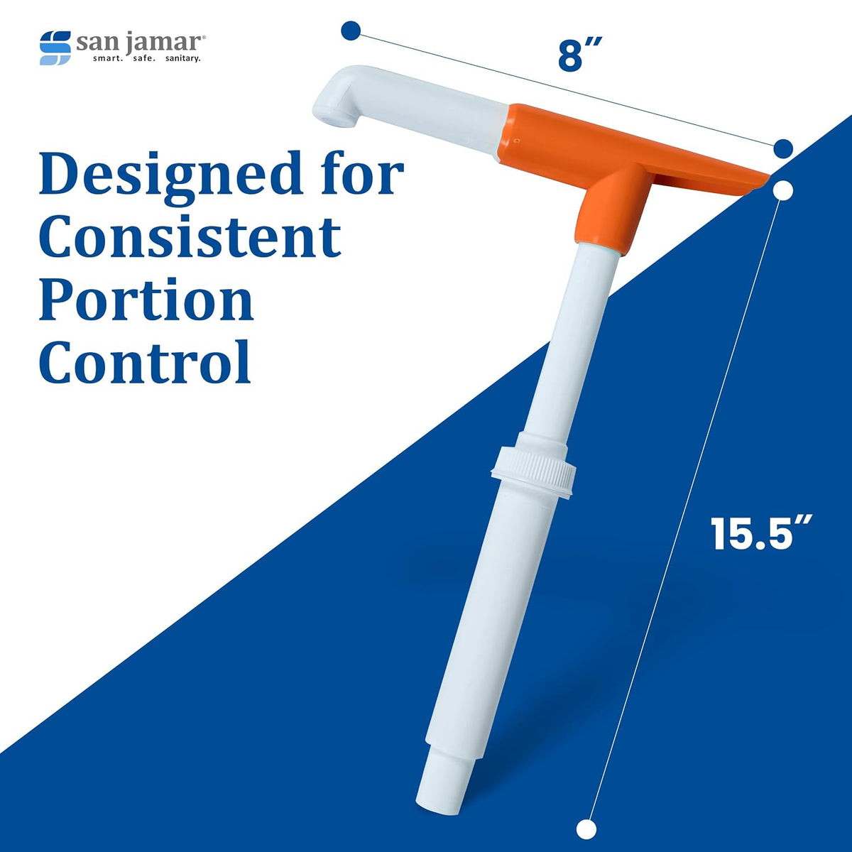 San Jamar Plastic Sauce Mega Pump and Pump Kit, 6 Pieces, White, 12 x 12 x 6 inches; 7.05 Ounces