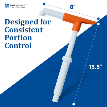 San Jamar Plastic Sauce Mega Pump and Pump Kit, 6 Pieces, White, 12 x 12 x 6 inches; 7.05 Ounces