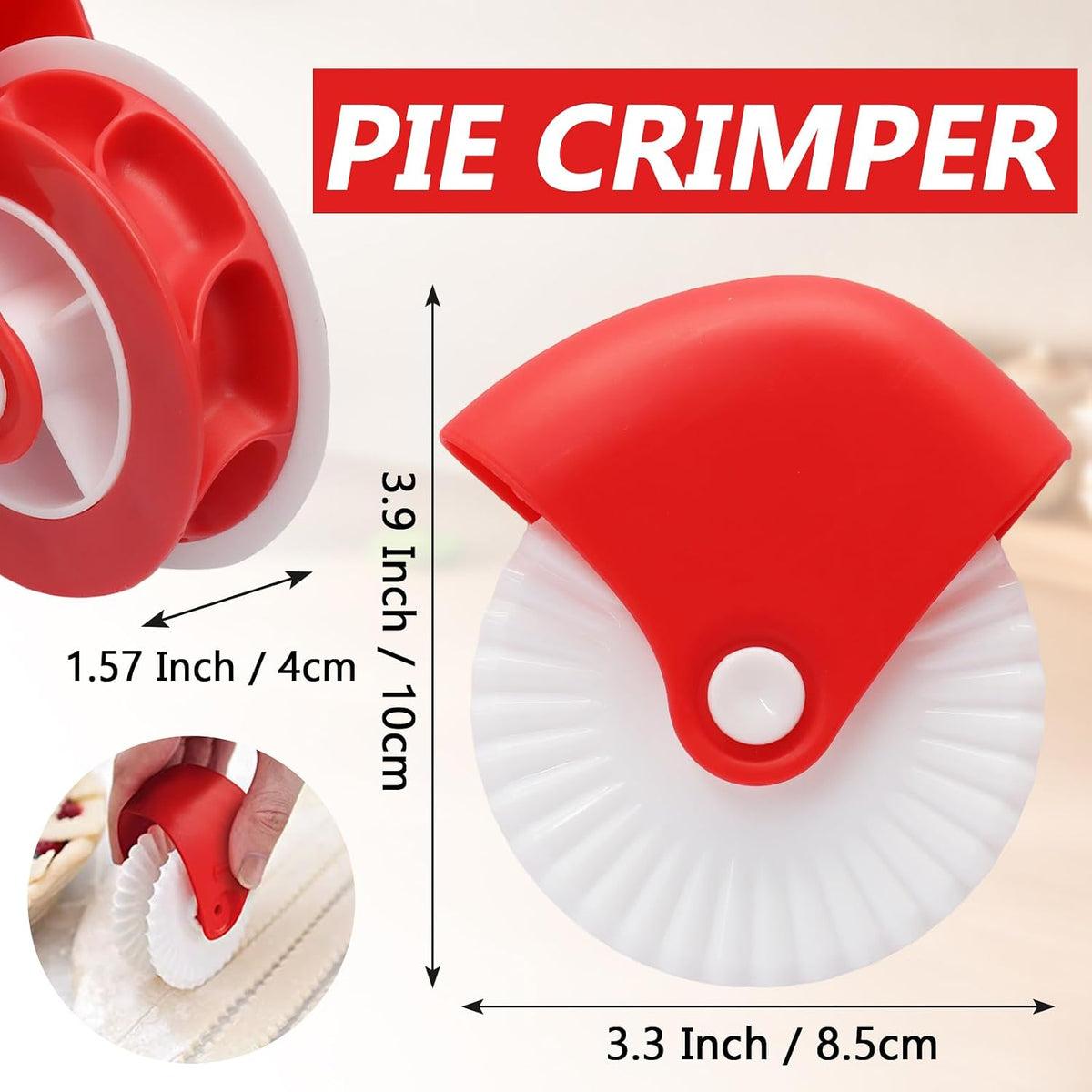 2-Pack Pastry Wheel Cutter Set, Pie Crust Crimper for Dough Cutting