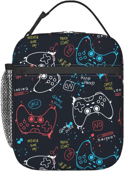 Black Cat Reusable Lunch Box Food Bag Insulated Lunch Bag for Teenage Boys Girls School Beach