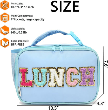 GYEUKHAM Insulated Lunch Box for School, Thermal Reusable Durable Freezable Lunch Bags for Kids Boys Girls Men Women - Small Soft Cooler Portable Lunch Tote Kit for Work Picnic Travel,Black