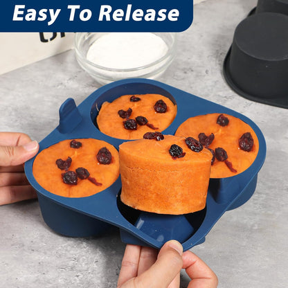 Webake Silicone Air Fryer Muffin Pan for Baking Egg Bites Silicone Mold, Nonstick 1.8 Inch Mini Muffin Tin BPA Free Set of 2