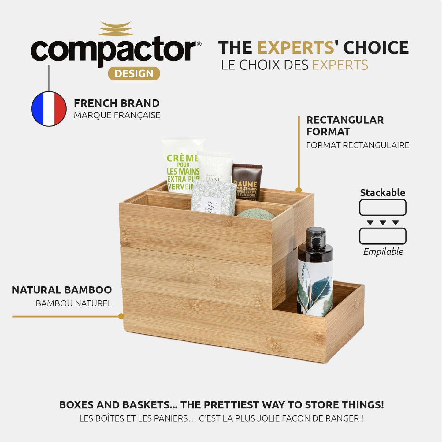 Compactor Osaka Organizer - Nature Collection, Size M | Eco-Friendly Bamboo Storage Solution
