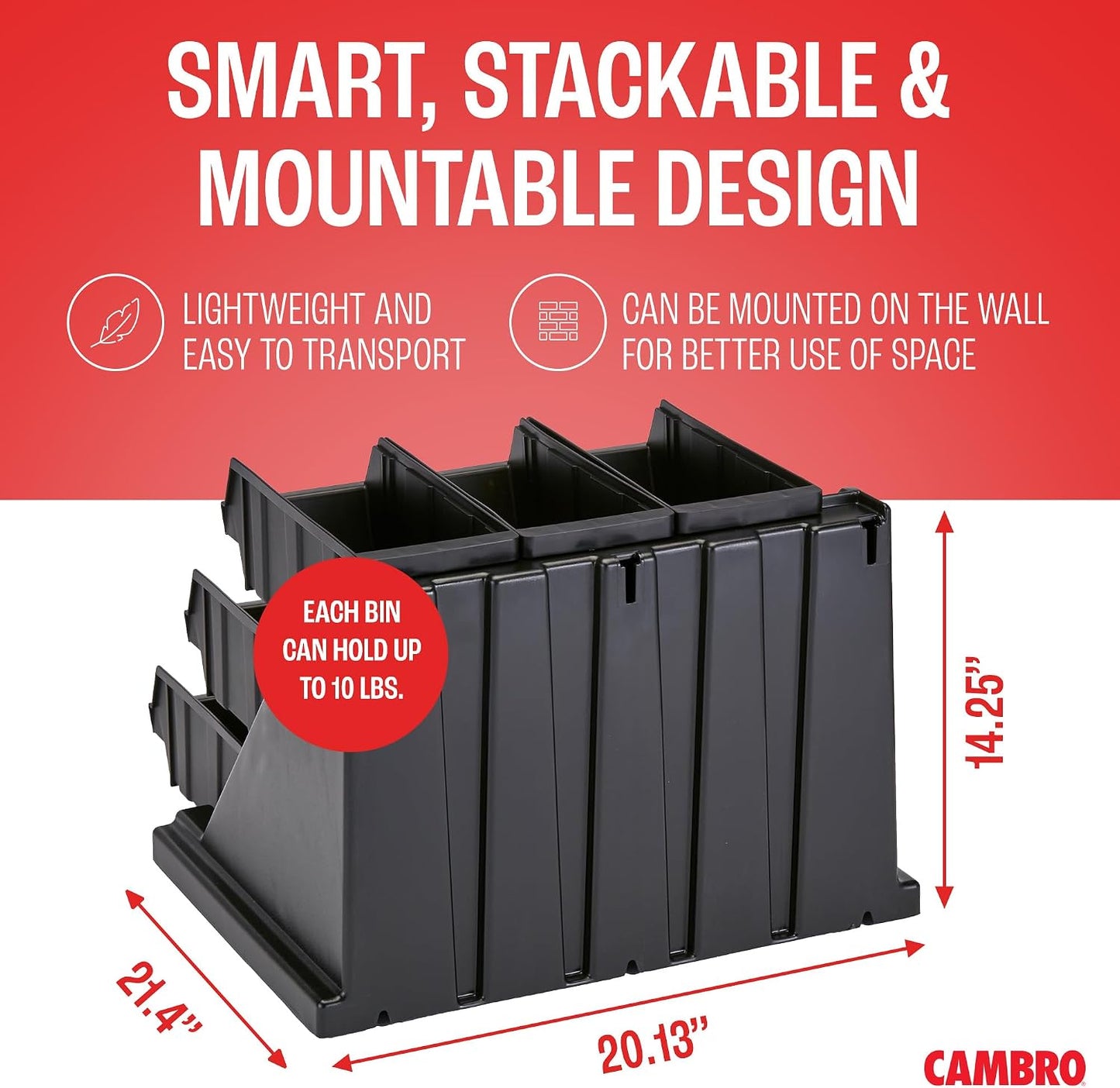 Cambro Versa - Self Serve Condiment and Utensil Bin - 12 Storage Bins - Ideal for food and coffee condiments (Black)