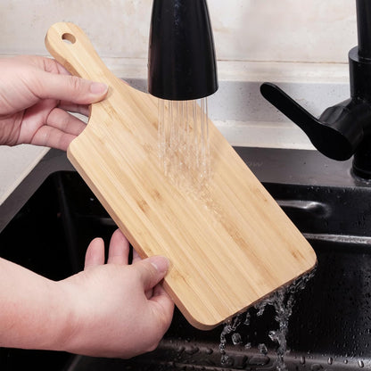WILLOWDALE 10pcs Wood Cutting Boards for Kitchen, 10" Round Charcuterie Boards Wood Serving Board for Pizza, Cheese, Dessert, Wooden Cutting Board with Handle Fruit Vegetable Bamboo Cutting Board Set