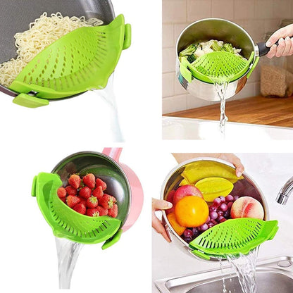 Snap Strainer Clip-on for Pots Pans, Clip on Pot Strainer