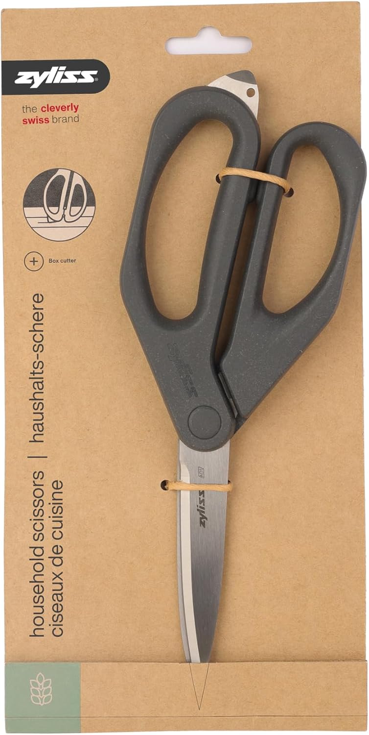 Zyliss Herb Snippers with Integrated Stem Stripper – Precision Blade Kitchen Scissors for Fresh Herbs, Parsley, Cilantro & Chives – Ergonomic Wheat Straw Handle, Left/Right-Handed, Dishwasher Safe