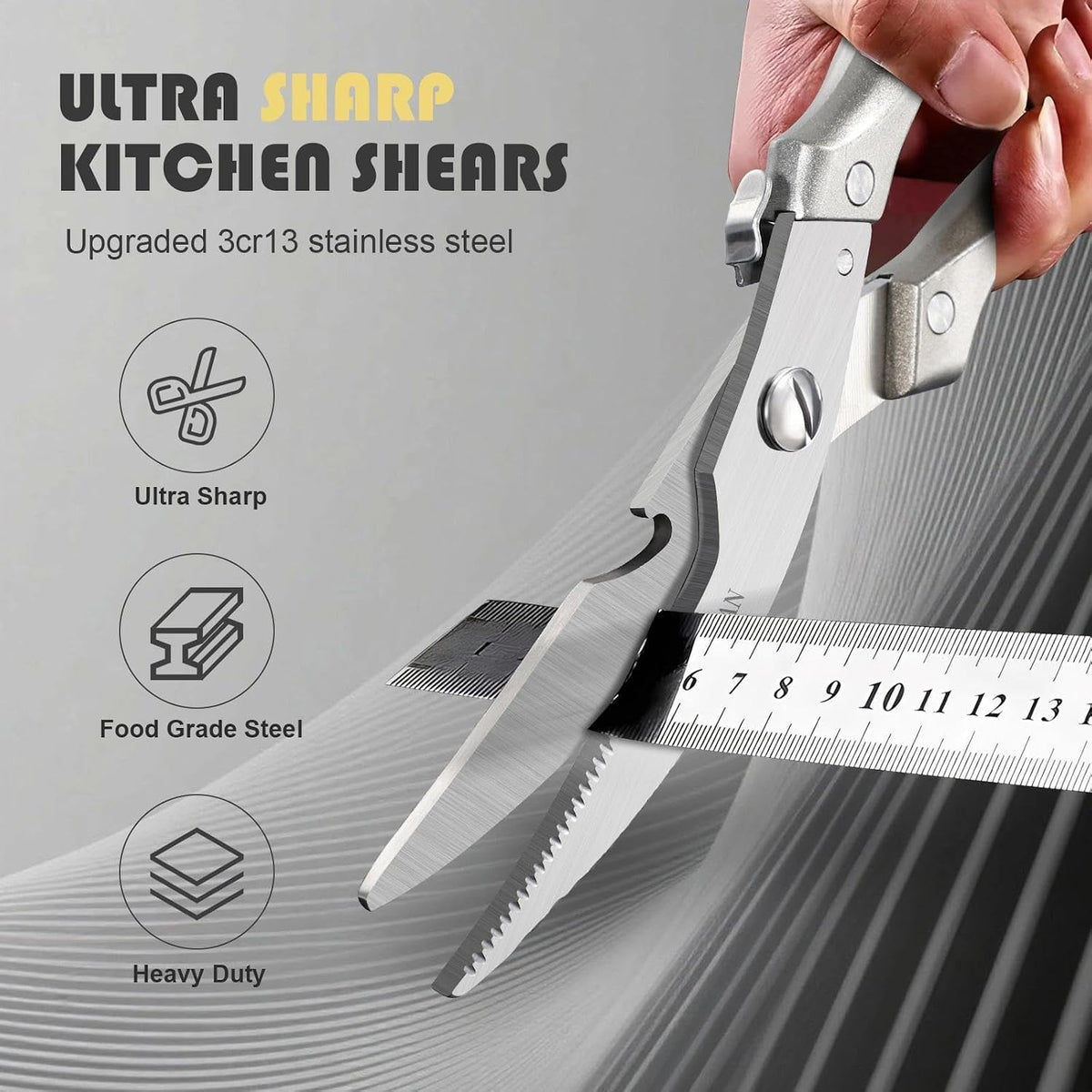 Huusk Kitchen Scissors Set Heavy Duty Spring Loaded All Purpose for Food