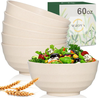 Wheat Straw Bowl Sets,8 PCS Unbreakable Cereal Bowl 26 OZ,Microwave and Dishwasher Safe Bowls,Bowl Sets for Camping and Picnic BPA Free Colorful Salad Bowls for Serving Soup,Oatmeal and Fruit Etc…