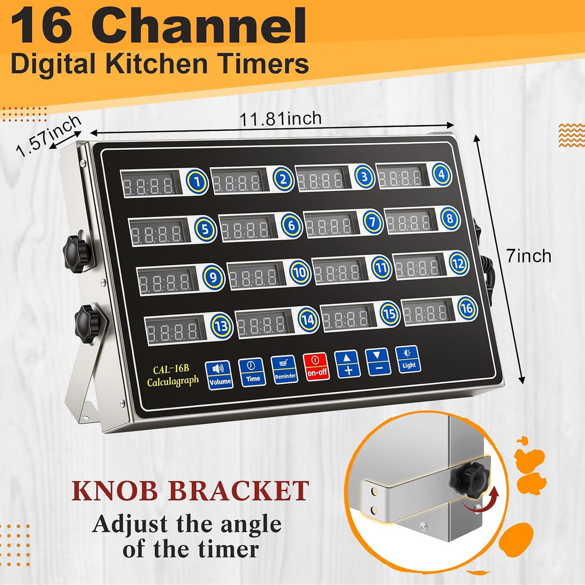 Relaxweex Commercial Digital Kitchen Timer for Cooking, 8 Channel
