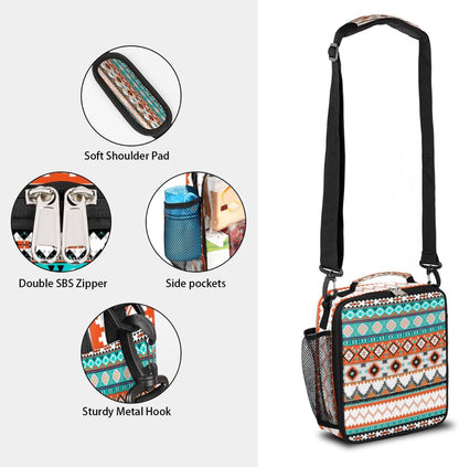 cfpolar Skull Skateboard Lunch Box for Boys Girls, Insulated Lunch Bags for Kids Reusable Mini Cooler Lunch Tote Lunchbox Thermal Meal Tote Kit with Shoulder Strap for Work School Picnic