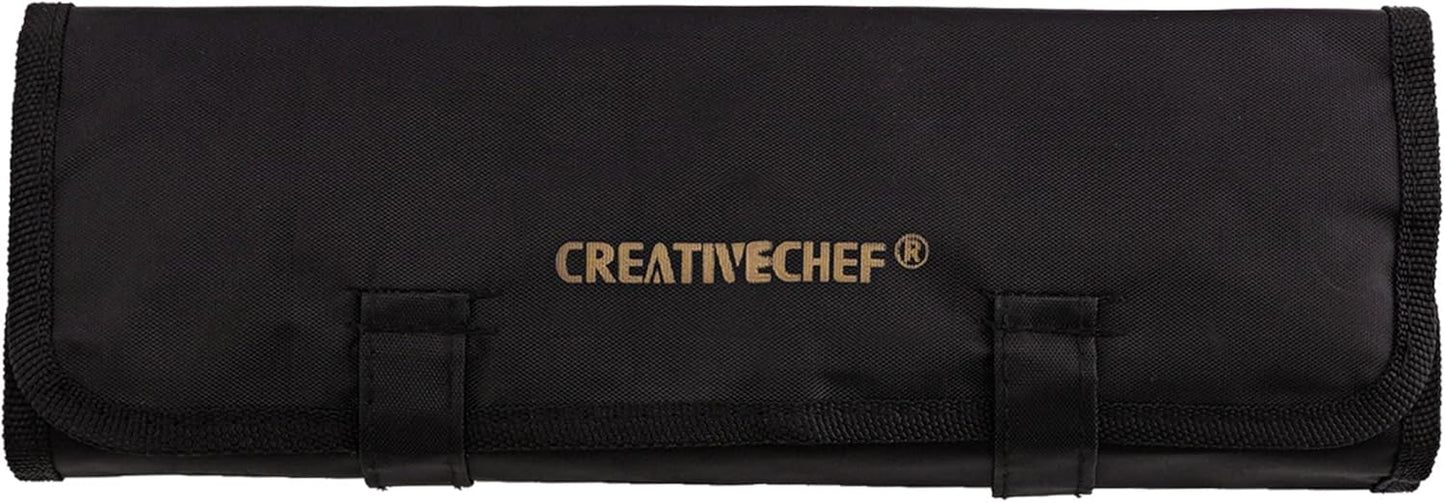CREATIVECHEF 7 PCS Plating Tools Culinary Set Contains kitchen tweezers spatula Sauce plating spoon（Black）