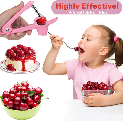 Cherry Pitter Tool,Cherry Pitter Cherry Stone Remover Tool for Making Cherry Jam Cherries Corer Pitter Tool，Cherry Pitter Olive Pitter with Space-Saving Lock Design, Black