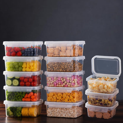 LivLab Mker 20 PCS Food Storage Containers with Lids - Reusable Meal Prep Containers Bpa-Free Freezer Lunch Boxes for Leftovers, Snack, Fruits, Salad - 10Sets | 20 fl oz | 2.5 Cups