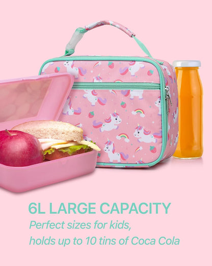 Bagseri Kids Lunch Bag Boys - Thermal Insulated Lunch Box Tote with Water Bottle Holder, Reusable Leak-Proof Kids Lunch Box for Daycare & School, Black Dinosaur (Containers Not Included)