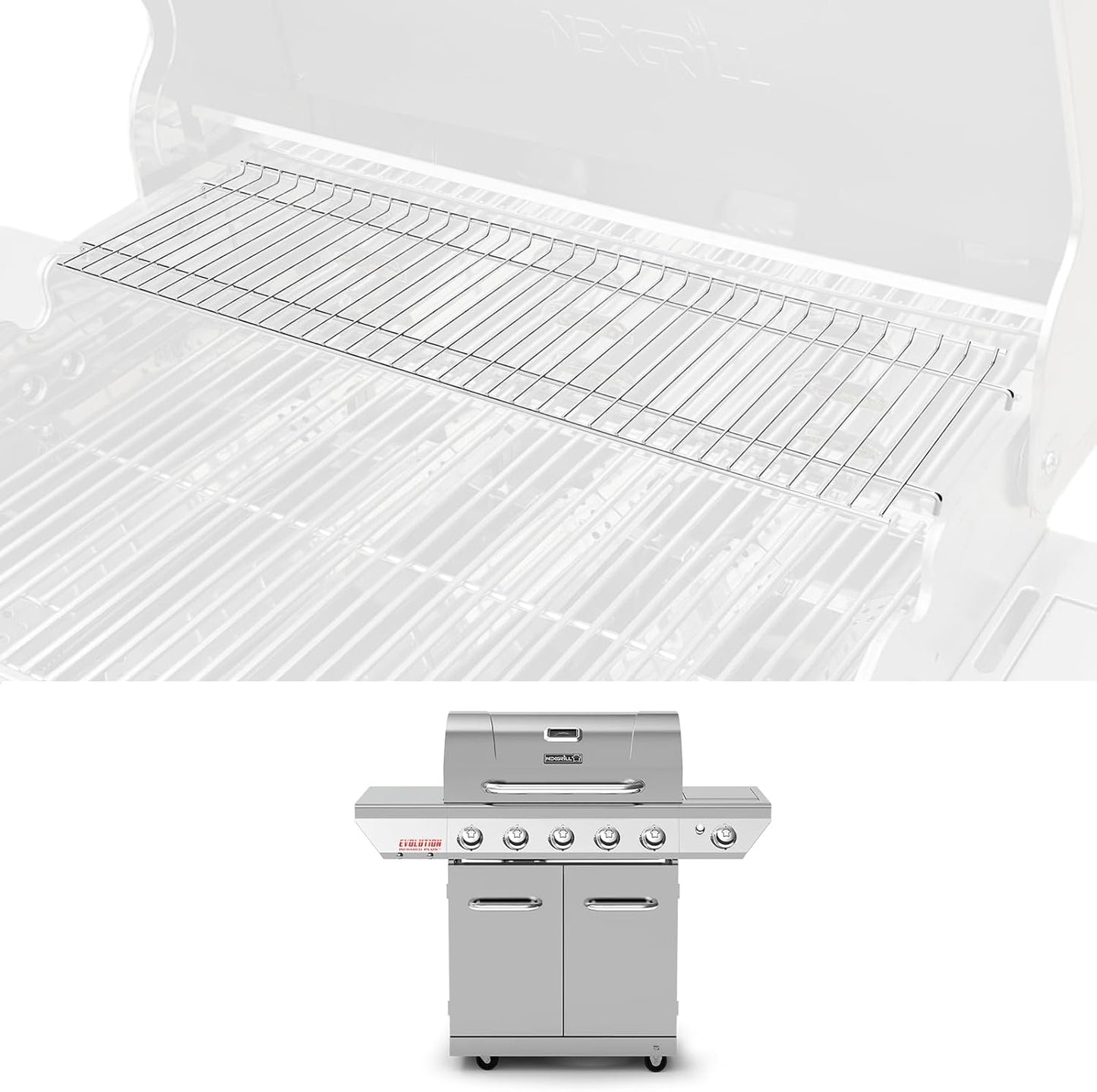 Utheer 2-Pack Griddle Warming Rack for Blackstone 28" Griddles, Stainless Steel Flat Top Grill Accessories | Reversible Rack Adds Prep Space, Foldable Clip-On Design Expands Cooking & Holding Area