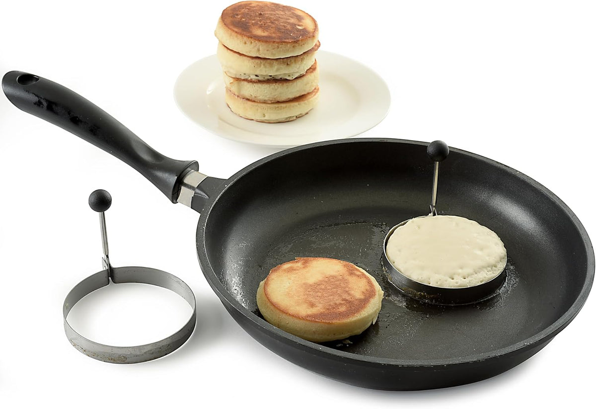 Norpro Stainless Steel Round Egg/Pancake Rings, 3.75", Silver