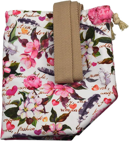 enyuwlcm Mini Lunch Tote Pouch Reusable Small Cute Lunch Bag with Drawstring Suitable for Girls Women Cat Blue