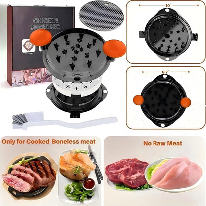 Chicken Shredder Meat Shredder Tool Twist Chicken Breast Shredder Large-Shredding Tools Chicken Breast, Pulled Pork, Beef with Stainless Steel Spikes (Blue&Black)