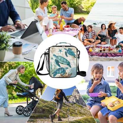 cfpolar Skull Skateboard Lunch Box for Boys Girls, Insulated Lunch Bags for Kids Reusable Mini Cooler Lunch Tote Lunchbox Thermal Meal Tote Kit with Shoulder Strap for Work School Picnic