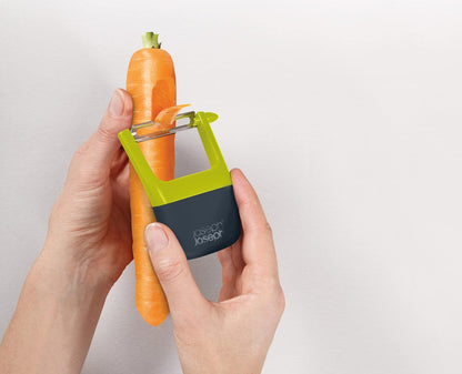 Joseph Joseph Duo Easy-Grip Julienne Peeler, Vegetable Kitchen Peeler and Potato-Eye Remover, Dark Opal