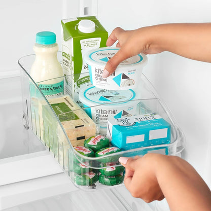 YouCopia RollOut Fridge Drawer 6", BPA-Free Clear Rolling Refrigerator Organizer Bin with Adjustable Dividers and Handles for Produce, Food, Meal and Snack Storage