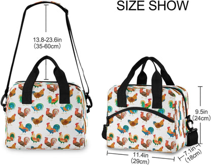 Colorful Leopard Insulated Lunch Bag Rainbow Animals Skin Print Reusable Cooler Lunch Tote Box with Shoulder Strap for Work Picnic School Beach