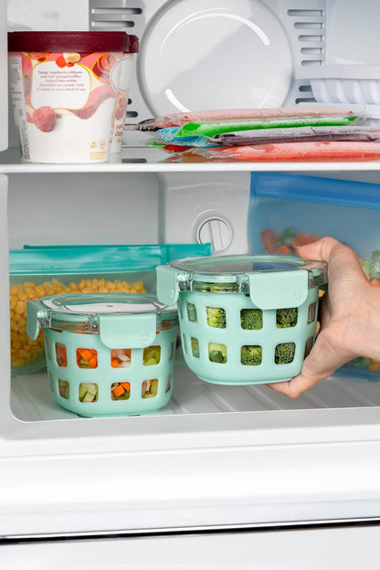 Ello Duraglass Glass Meal Prep Sets Leak-Proof Glass Food Storage Containers with Airtight BPA-Free Plastic Lids, Dishwasher, Microwave, and Freezer Safe