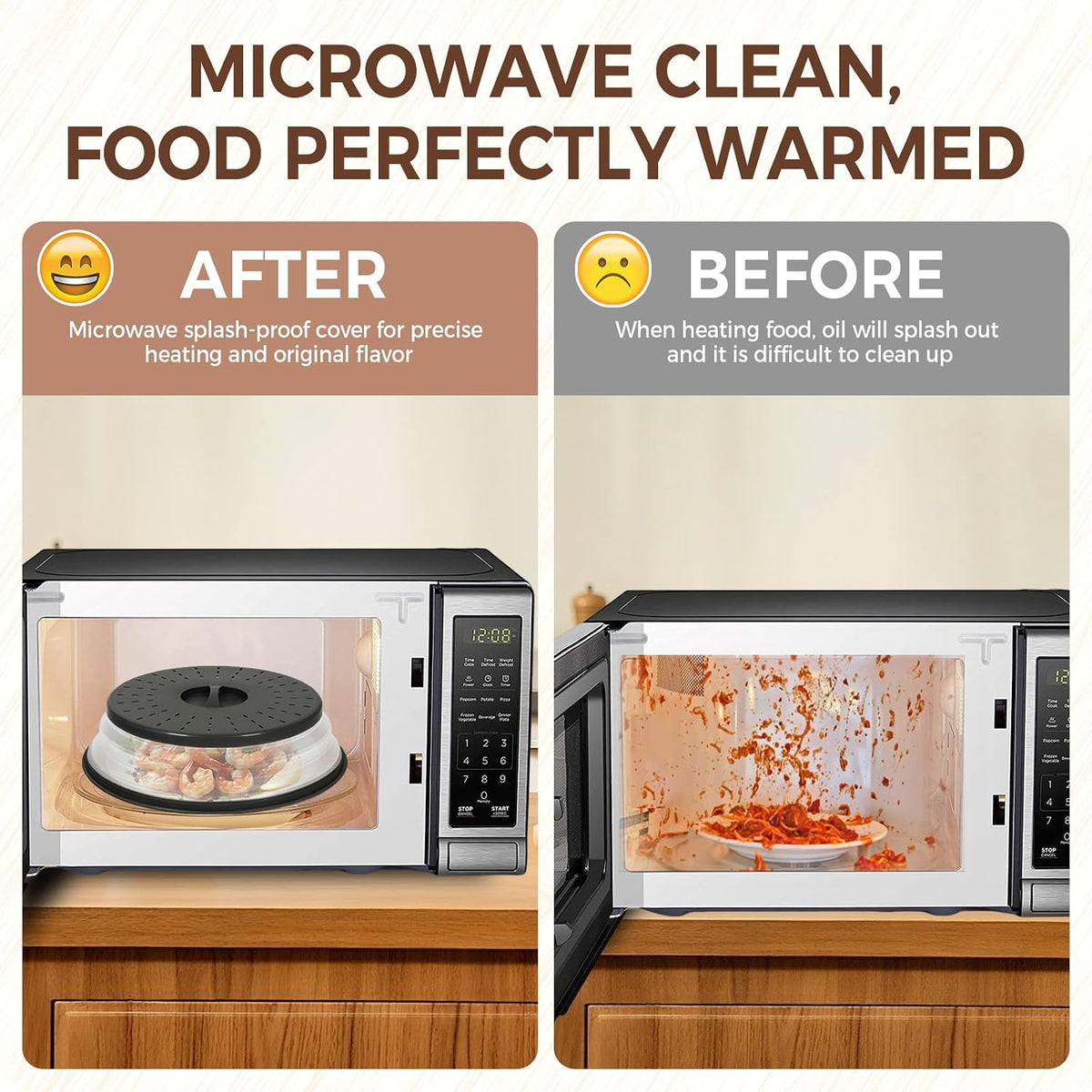 Collapsible Microwave Splatter Cover, Gray, 10.5 inch