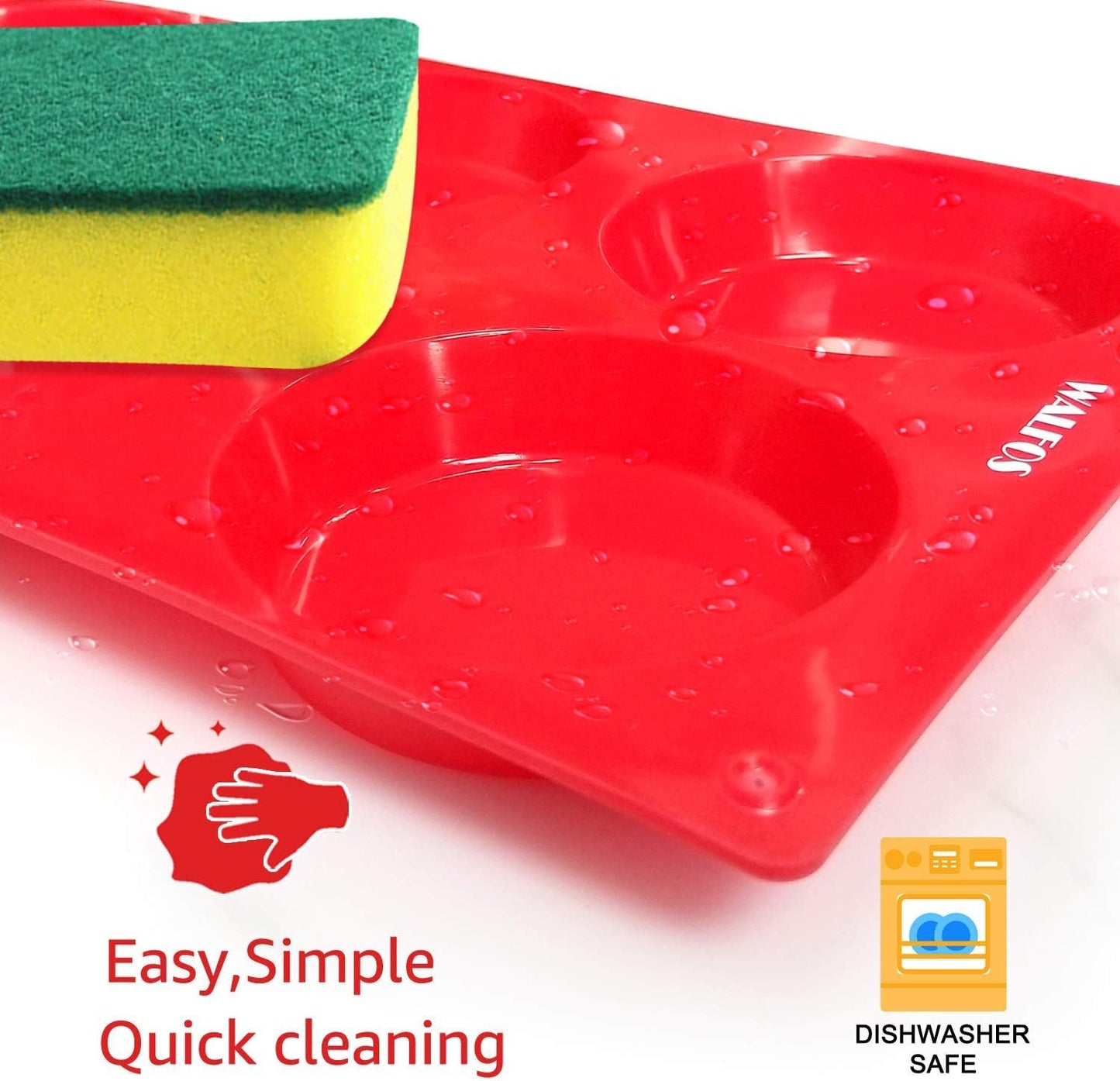 Walfos Silicone Cupcake Pan Set, 2-Piece Mini 24 Cups Muffin Baking Pan, BPA Free and Dishwasher Safe, Non-stick , Great for Making Muffin Cakes, Fat Bombs
