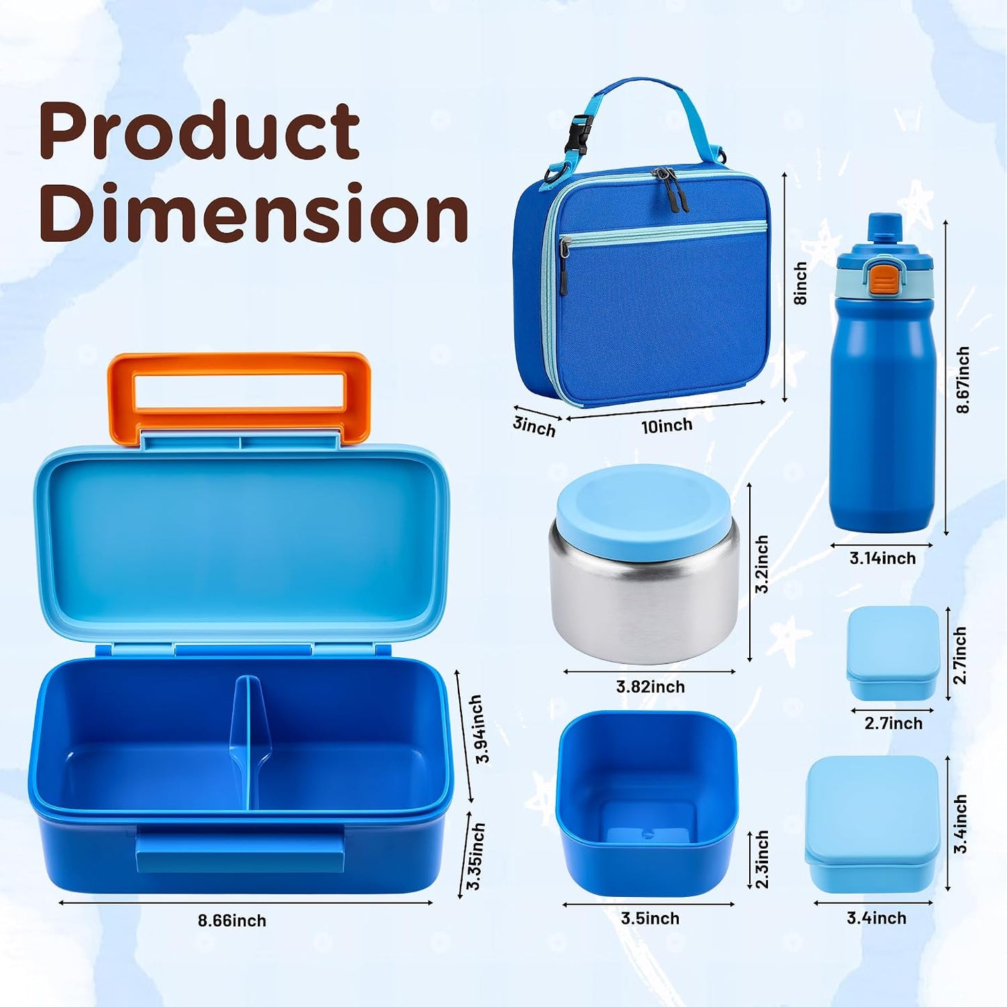 JXXM Bento Lunch Box for Kids With 8oz Thermo, Leakproof Bento Box with with 2 Compartments, Insulated Bottle, Lunch Bag, BPA Free Dishwasher Safe for School Girls Boys (Pink)