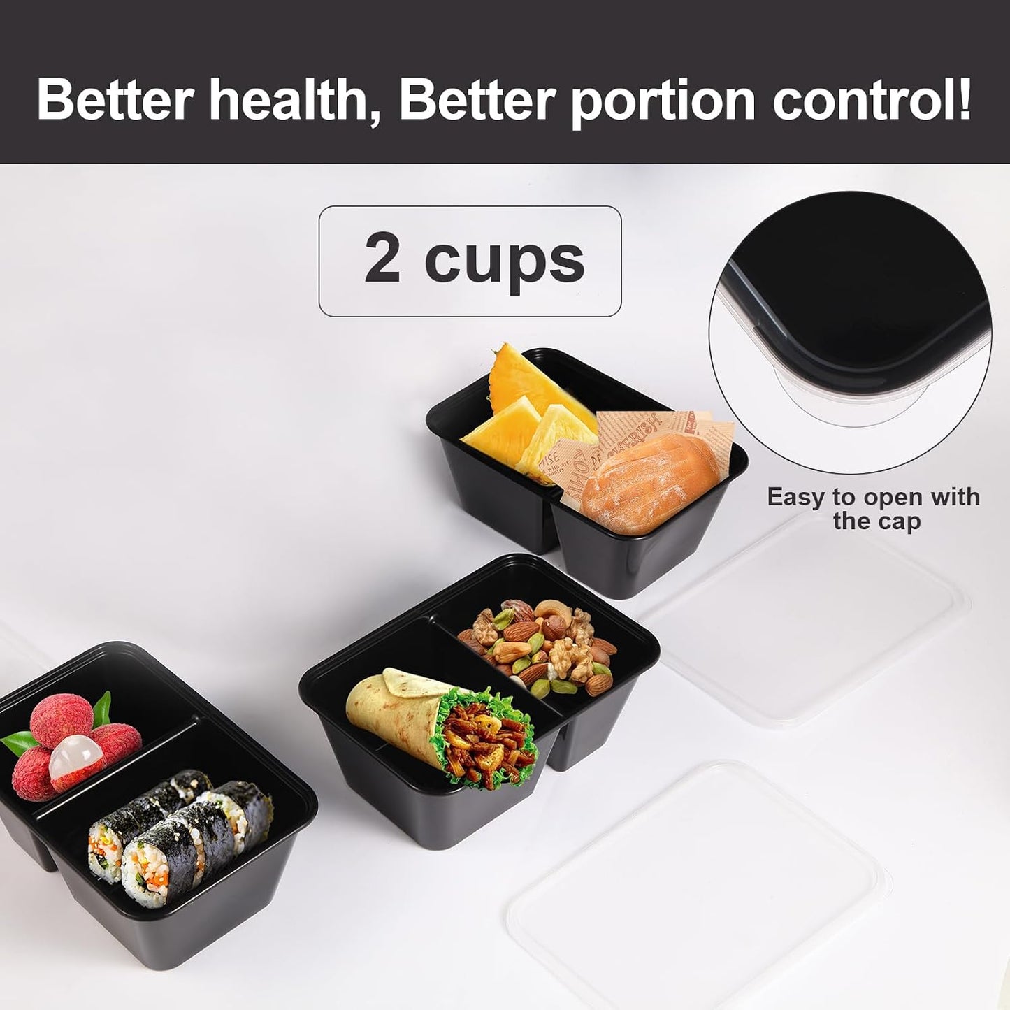 Qewro 10Pack 32oz Meal Prep Containers Disposable Food Storage Containers with Lids, 1-Compartment Reusable Food Storage Plastic Stackable To Go Boxes Microwave, Freezer, Dishwasher Safe