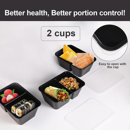 Qewro 10Pack 32oz Meal Prep Containers Disposable Food Storage Containers with Lids, 1-Compartment Reusable Food Storage Plastic Stackable To Go Boxes Microwave, Freezer, Dishwasher Safe