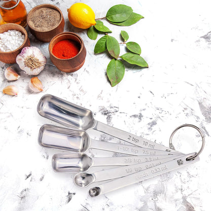 King Arthur Baking Company Spice Measuring Spoons, 18/8 Stainless Steel, 7-Piece Set, Precision Measures, For Baking And Cooking