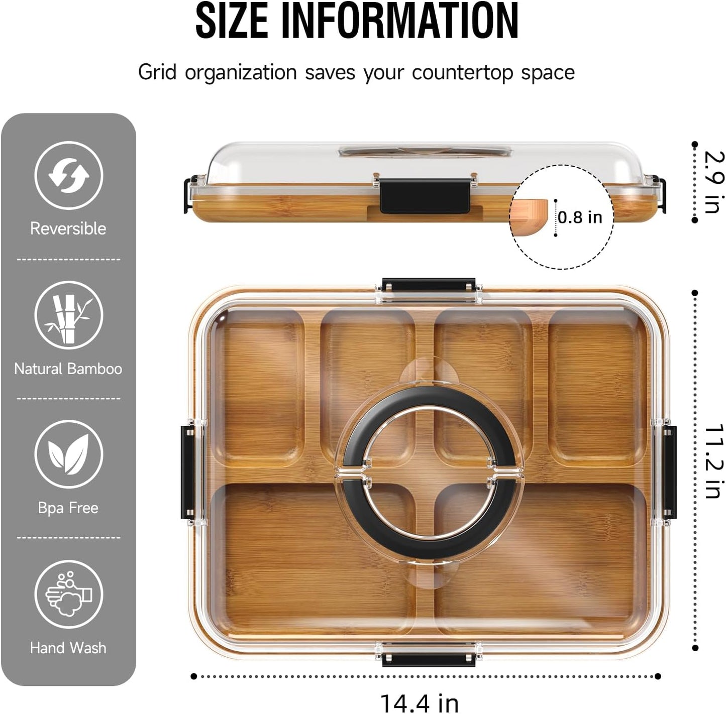 Renmxj Charcuterie Board with Clear Lid, Travel Portable Cheese Board Charcuterie Boxes Cutting Boards for Kitchen, House Warming Gifts New Home, Gifts for Women (6 Compartments Black)