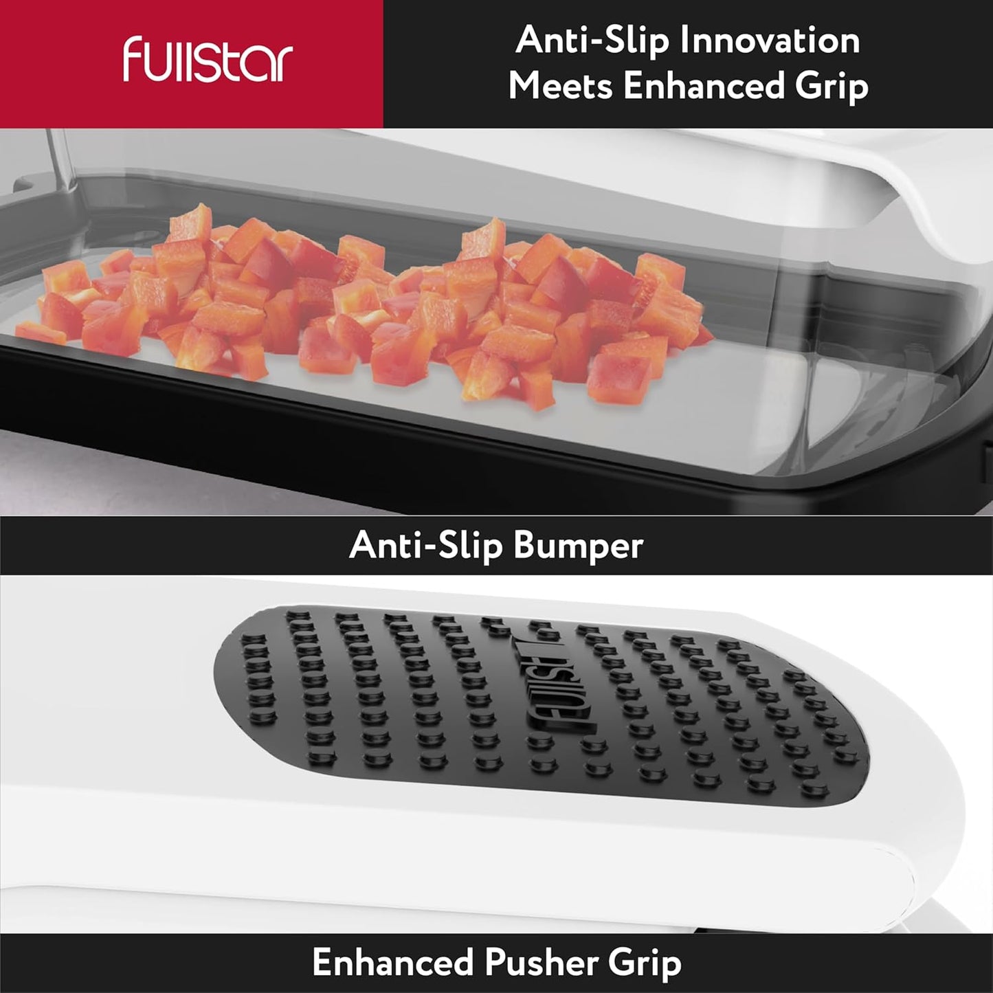 Fullstar Vegetable Chopper & Mandoline Slicer for Kitchen - Food Chopper with Container, Cheese Grater, Home Essentials & Kitchen Gadgets (7 in 1, Black)