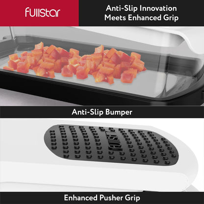 Fullstar Vegetable Chopper & Mandoline Slicer for Kitchen - Food Chopper with Container, Cheese Grater, Home Essentials & Kitchen Gadgets (7 in 1, Black)