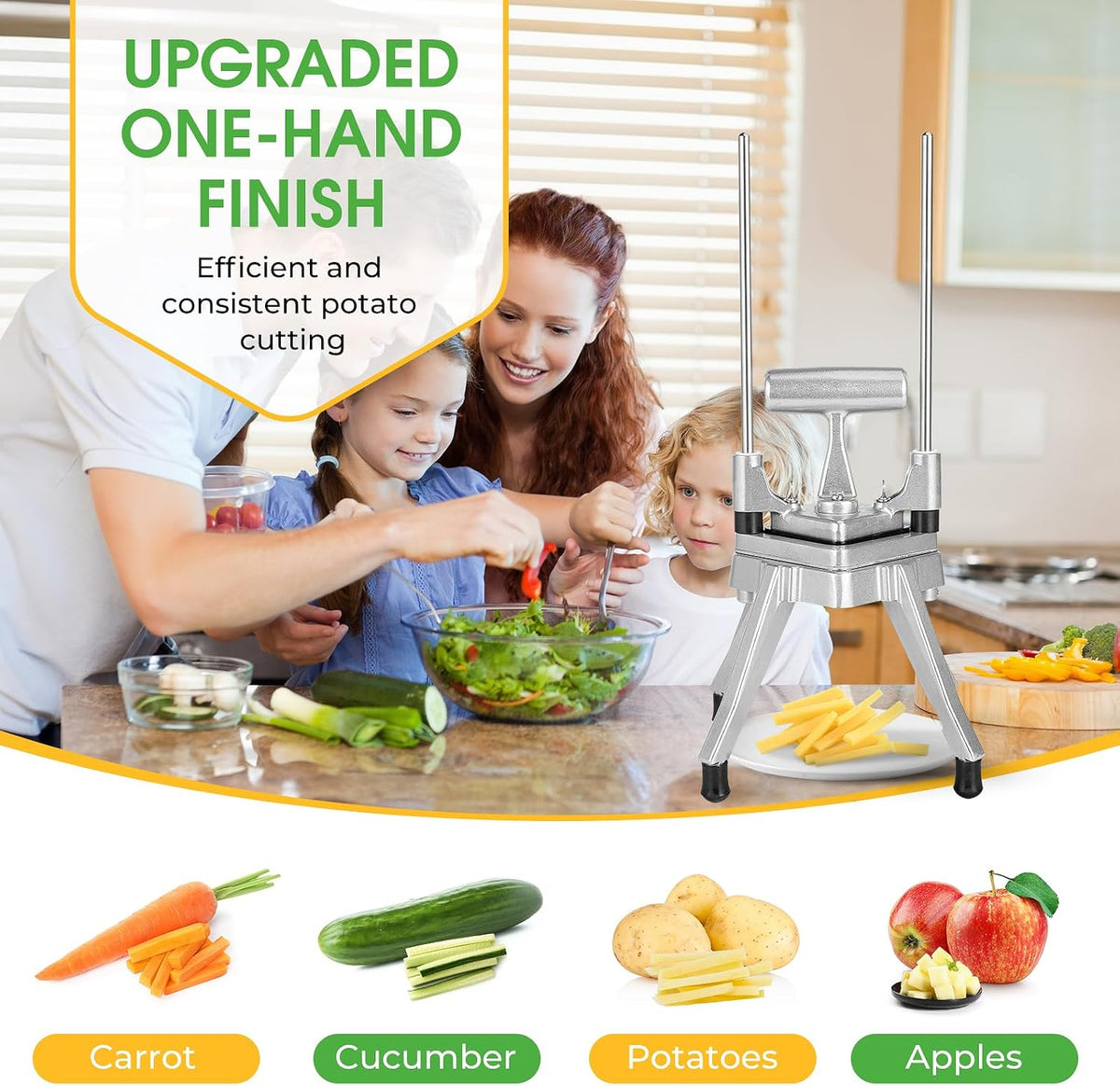 Commercial Vegetable Chopper, 3/8" Stainless Steel Dicer