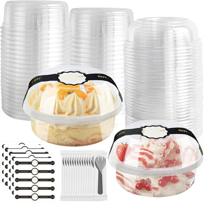Disposable Food Containers With Lids And Spoons 50 Pack 12 oz Mini Parfait Dessert Cups Take Out Meal Prep Salad Bowls For Lunch, Plastic Ice Cream Bowls Pet, Acai Bowl, To-Go Party Containers(12oz)
