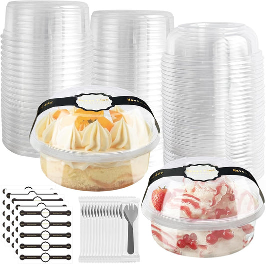Disposable Food Containers With Lids And Spoons 50 Pack 12 oz Mini Parfait Dessert Cups Take Out Meal Prep Salad Bowls For Lunch, Plastic Ice Cream Bowls Pet, Acai Bowl, To-Go Party Containers(12oz)