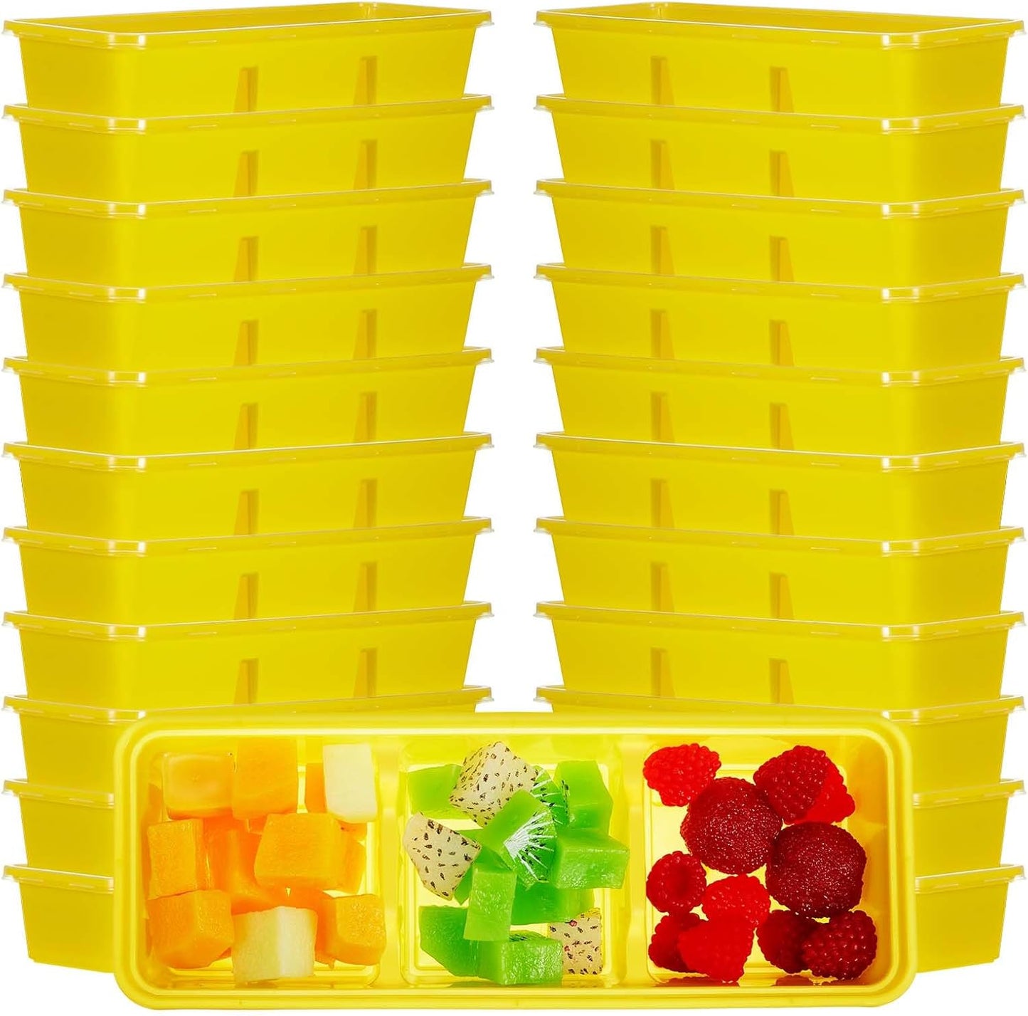 Hushee 10 Pack 17 oz Small Meal Prep Containers with 3 Compartments Snack Containers with Lid Disposable Plastic Bento Box Travel Lunch Food Boxes Stackable for Office Picnic (Mint Green)