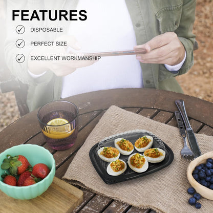 MT Products Clear Deviled Egg Containers Holds 12 Eggs 10.2" x 7.4" x 1" - Durable Egg Platter Tray (Pack of 12) - Made in the USA