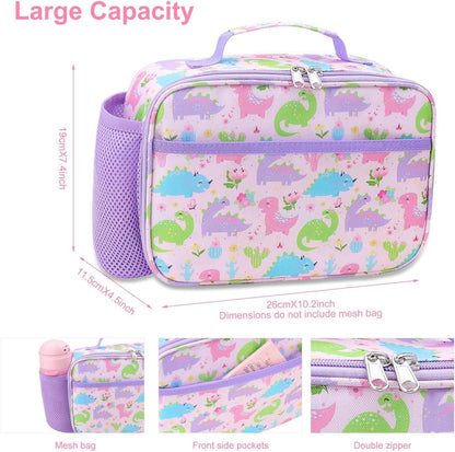 RHCPFOVR Kids Lunch Bag - Insulated Lunch Box for Boys Girls,Washable Lunch Bag and Reusable Toddler Leak-proof Lunchbox for School and Daycare - Colors B