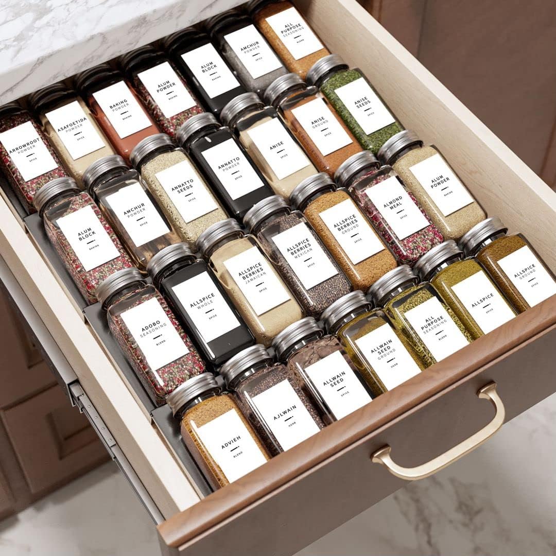 Neatsure 284 Pantry Labels with 112 Expiration Date Labels for Food Containers, Preprinted Stickers Booklet for Storage Bins, Minimalist Kitchen Labels for Organizing