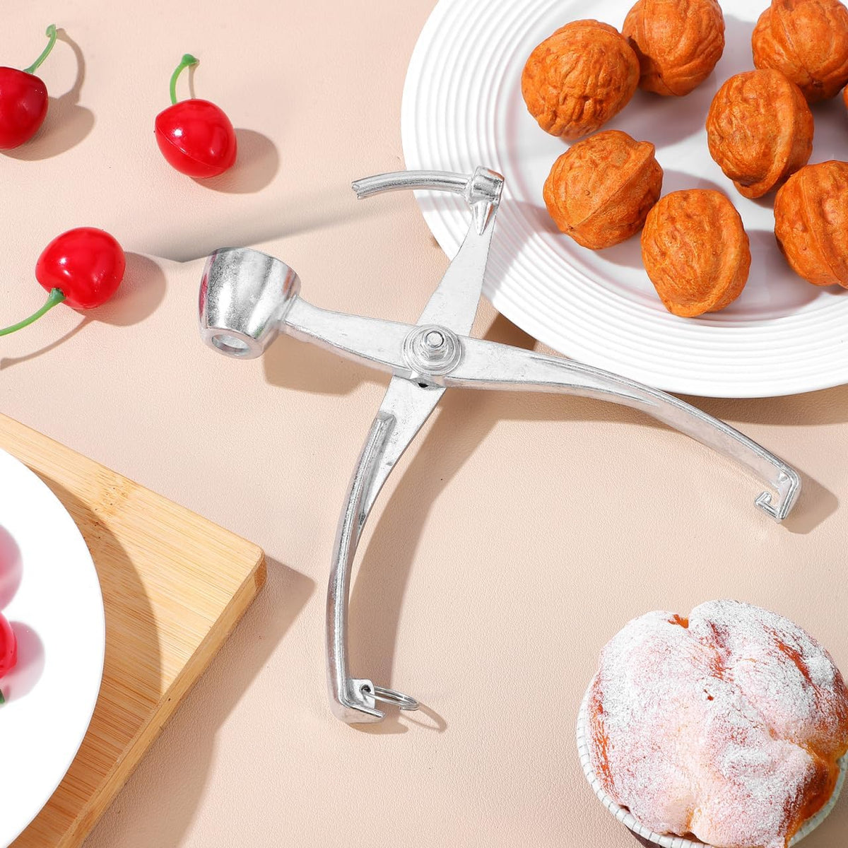 PRETYZOOM Household Cherry Pitter Tool Stainless Steel Core Remover Wear-Resistant Kitchen Gadget for Red Dates Jam Making and Cake Decoration 7.28X1.77X0.39In