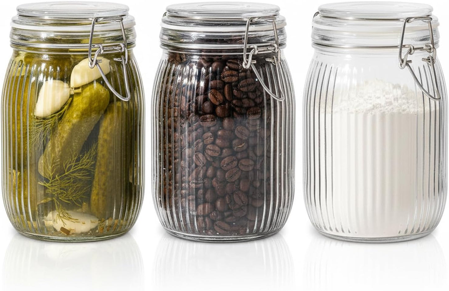 ComSaf 6-Pack 17oz Short Glass Jars for Drawers, Small Airtight Food Canisters for Spices, Nuts & Kids Snacks, Pint Sized Canning Jar Set for Jams, Pickles & Pantry Organization