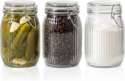 ComSaf 6-Pack 17oz Short Glass Jars for Drawers, Small Airtight Food Canisters for Spices, Nuts & Kids Snacks, Pint Sized Canning Jar Set for Jams, Pickles & Pantry Organization